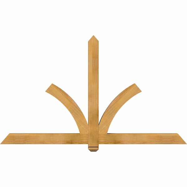 Ekena Millwork Redmond Rough Sawn Timber Gable Bracket, Western Red Cedar, 72"W x 42"H x 4"D x 4"F, 14/12 Pitch GBW072X42X0404RED00RWR - main